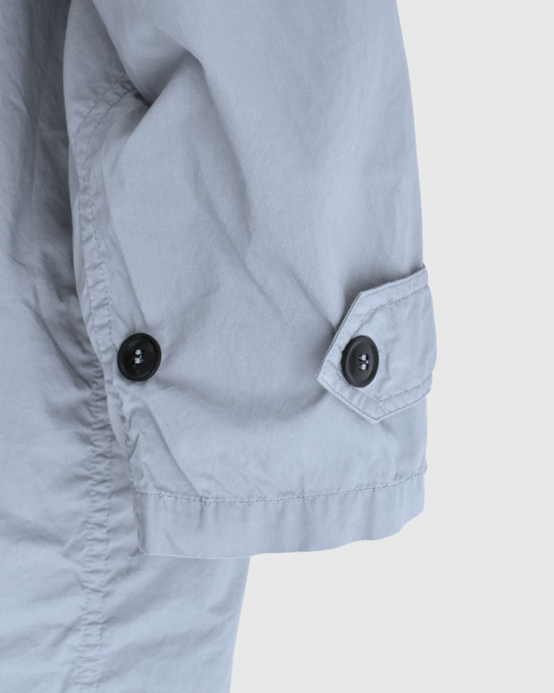 60s COTTON POPLIN OVERDYE BALMACAAN COAT in Blue