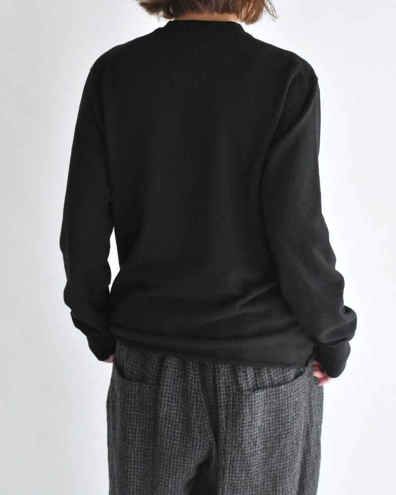 Recycle/Organic Henley Neck Sweatshirt in Black