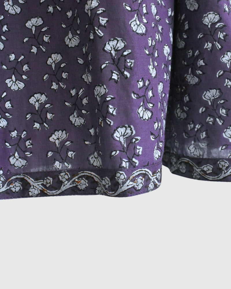 Rajasthan Tuck Gathered Skirt with Lining in Purple
