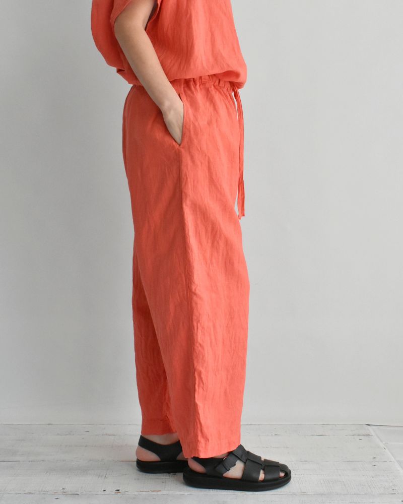 French Linen Wide Pants in Orange