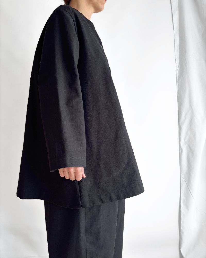 Cotton Washi Square Jacket in Black