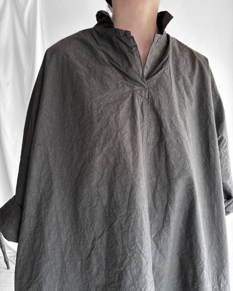 Cotton wide silhouette dress in Gray