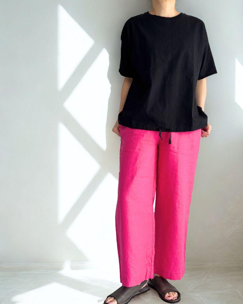 Cutoff Drawstring Tee in Black