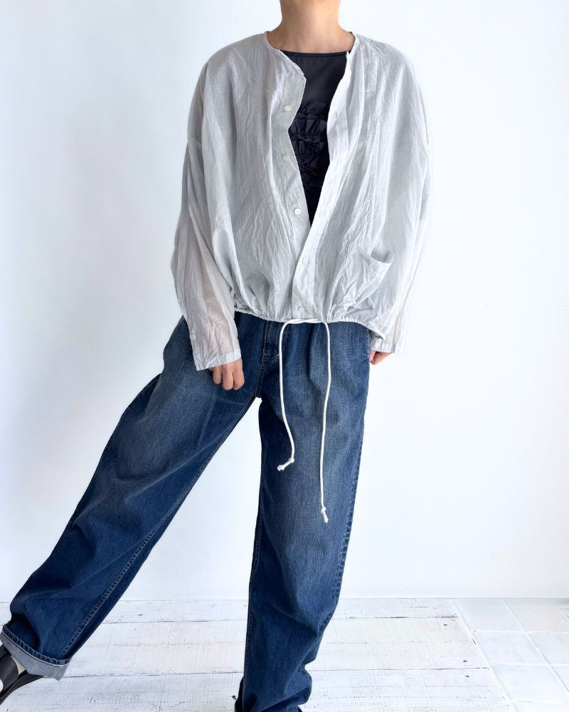 Hem Cord Adjustment Shirt in PaleBlue