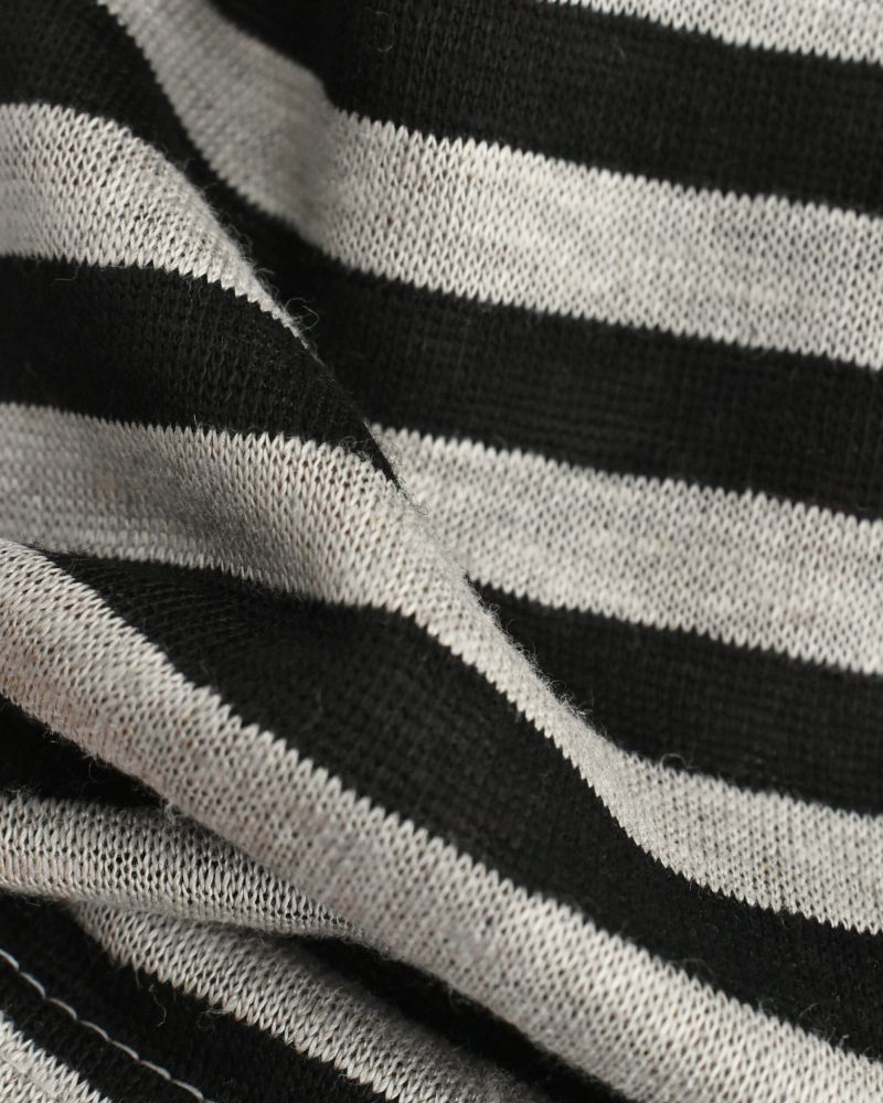Linen Jersey Pullover in Natural/Black Border
