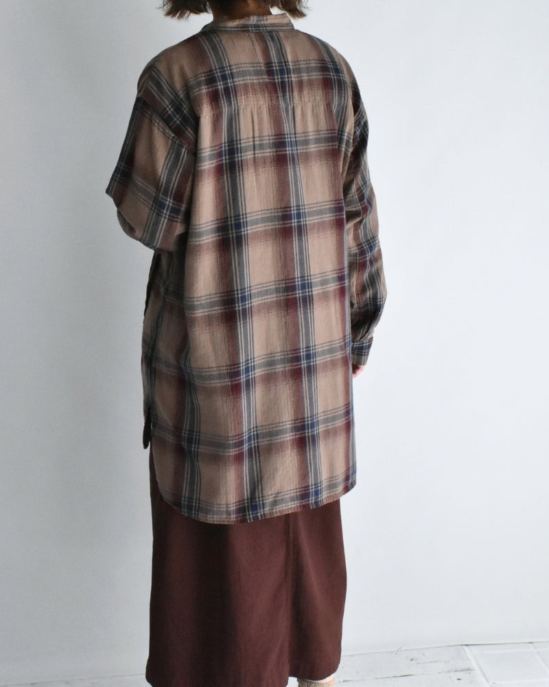 Stand Collar Shirt in Mocha
