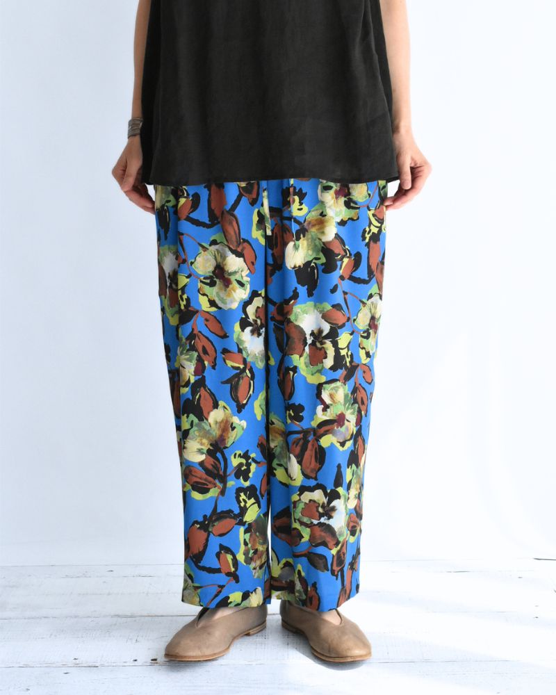 Ipeker Print Easy Pants in BlueBrown