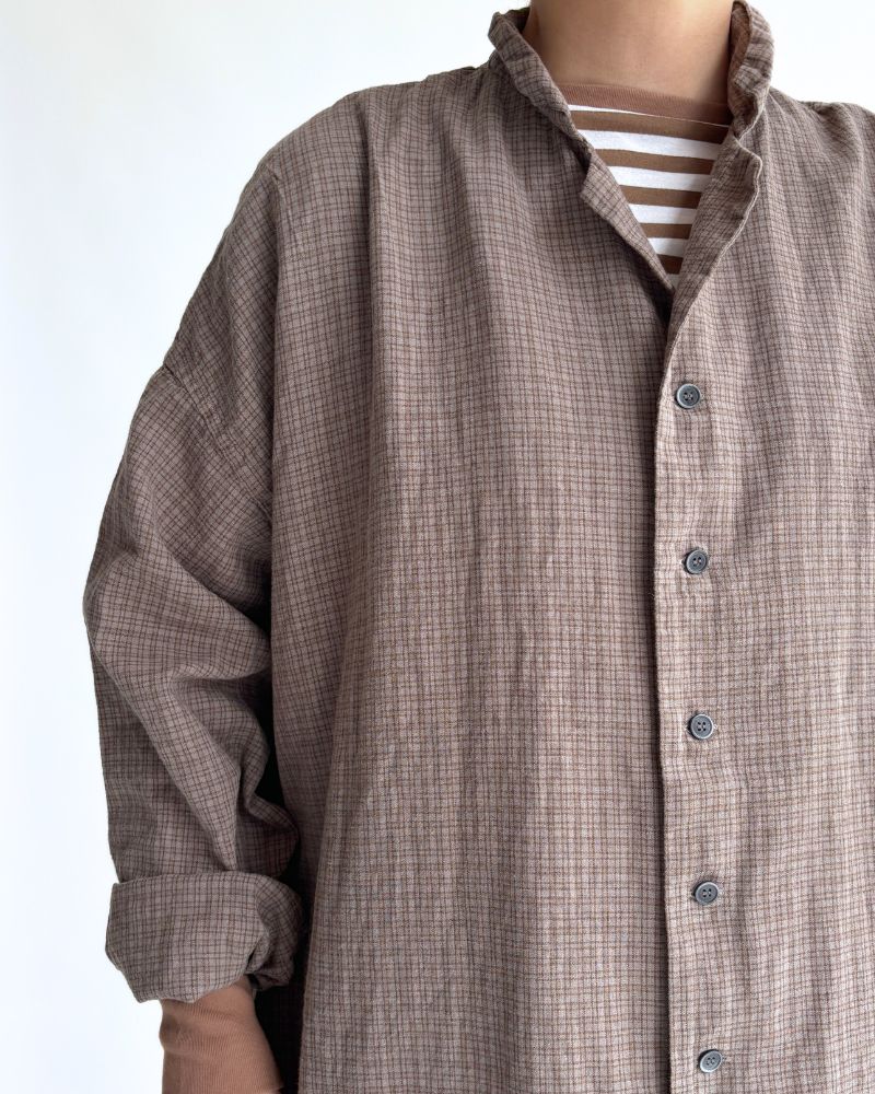 Gizandi Jersey Striped Long Tee in Brown/Off