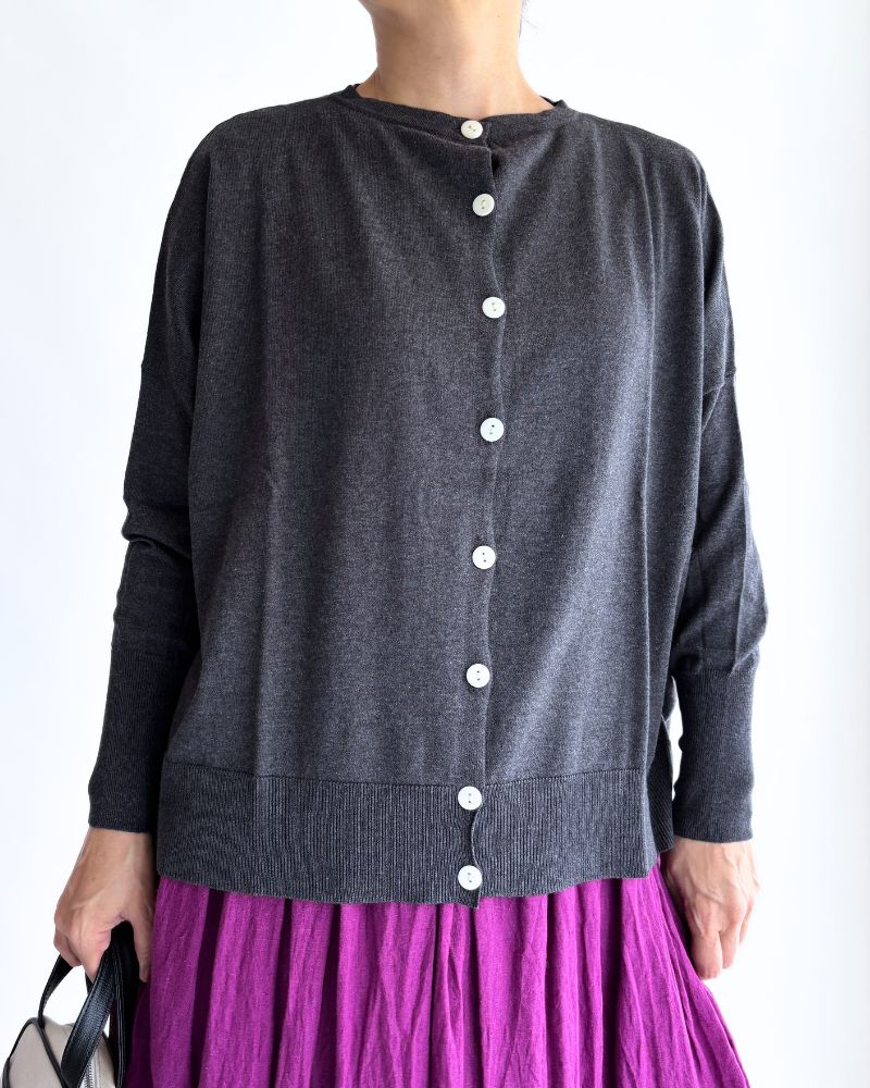 5COLOR 2WAY Cardigan in CharcoalGray