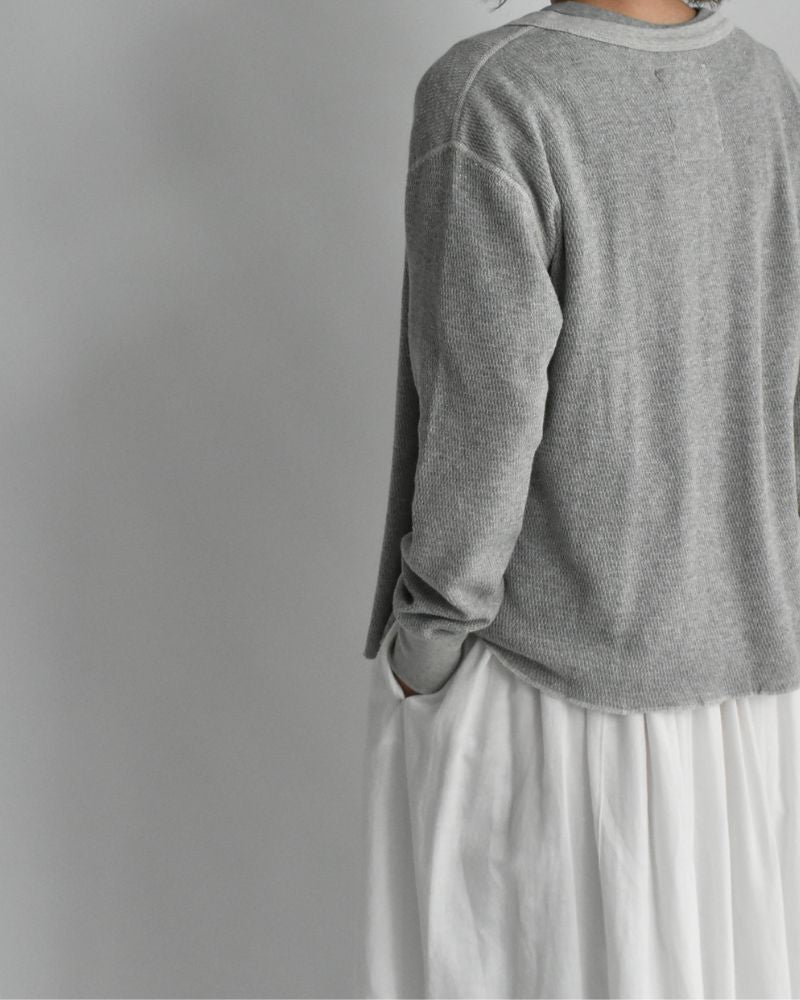 Lame Thermal Remake Cardigan in Gray