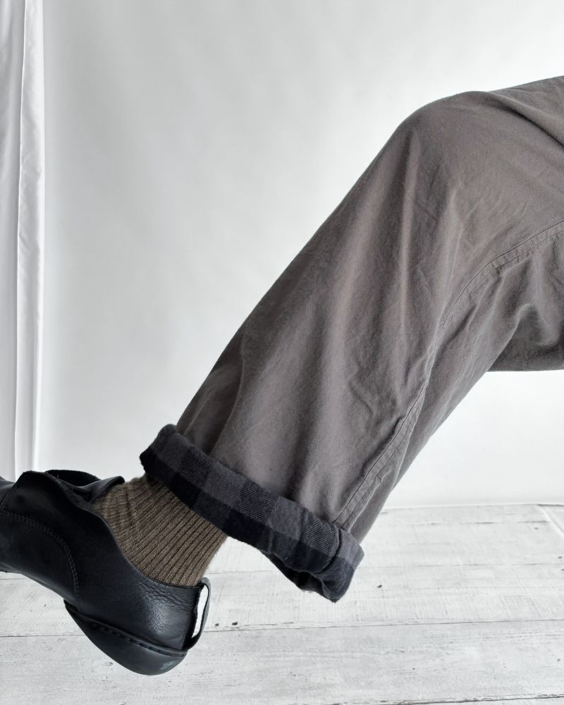 40s ORGANIC POPLIN (OVERDYE) EASY PANTS in SmokeGray