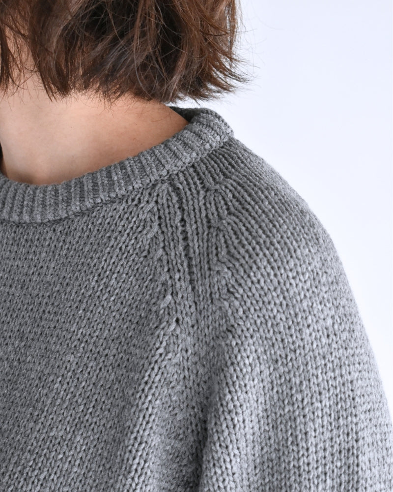 Raglan Pullover Knit in Gray