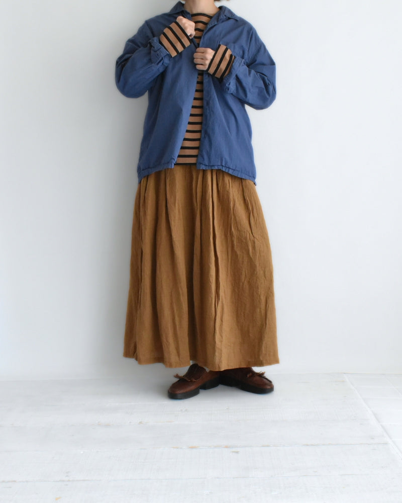 Cotton Striped Pullover in Mocha/Black