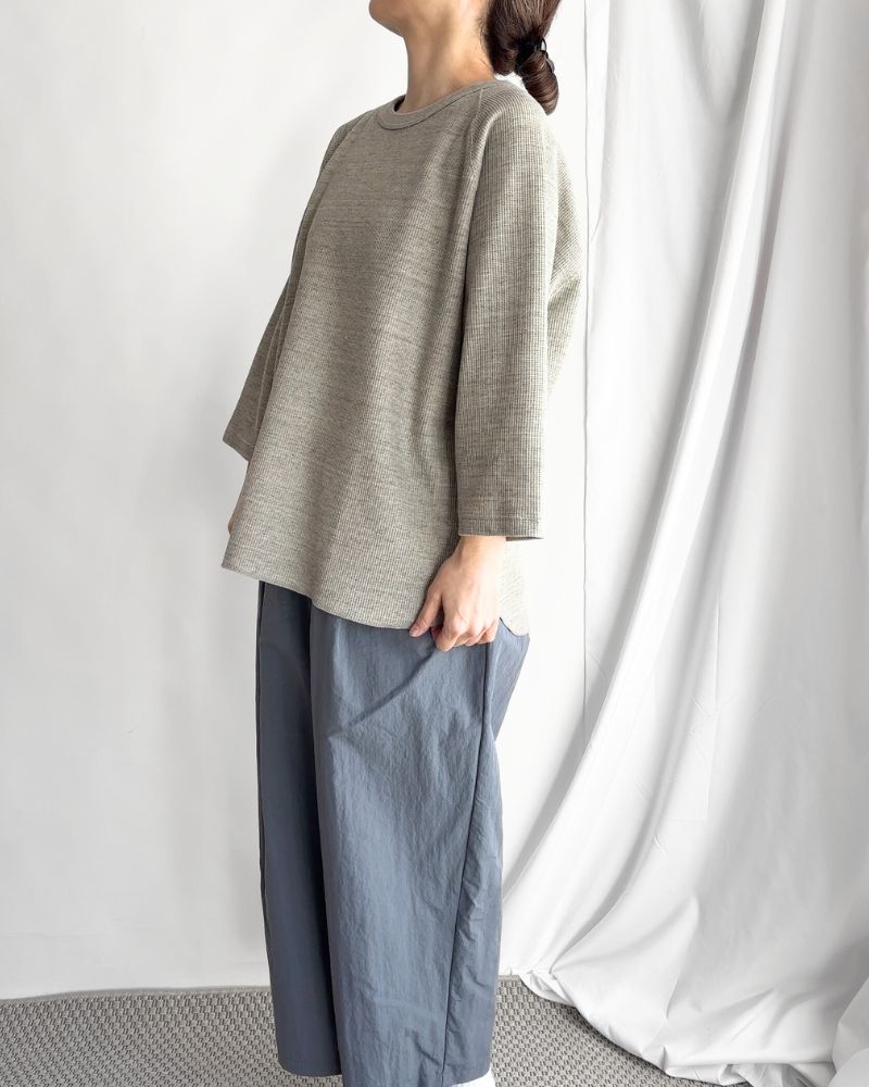 UNDYED Waffle Pullover in Gray