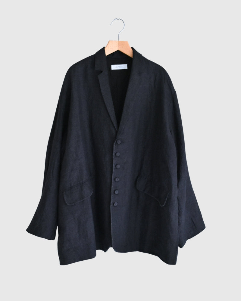 Handwoven 40 Linen Jacket in DarkNavy