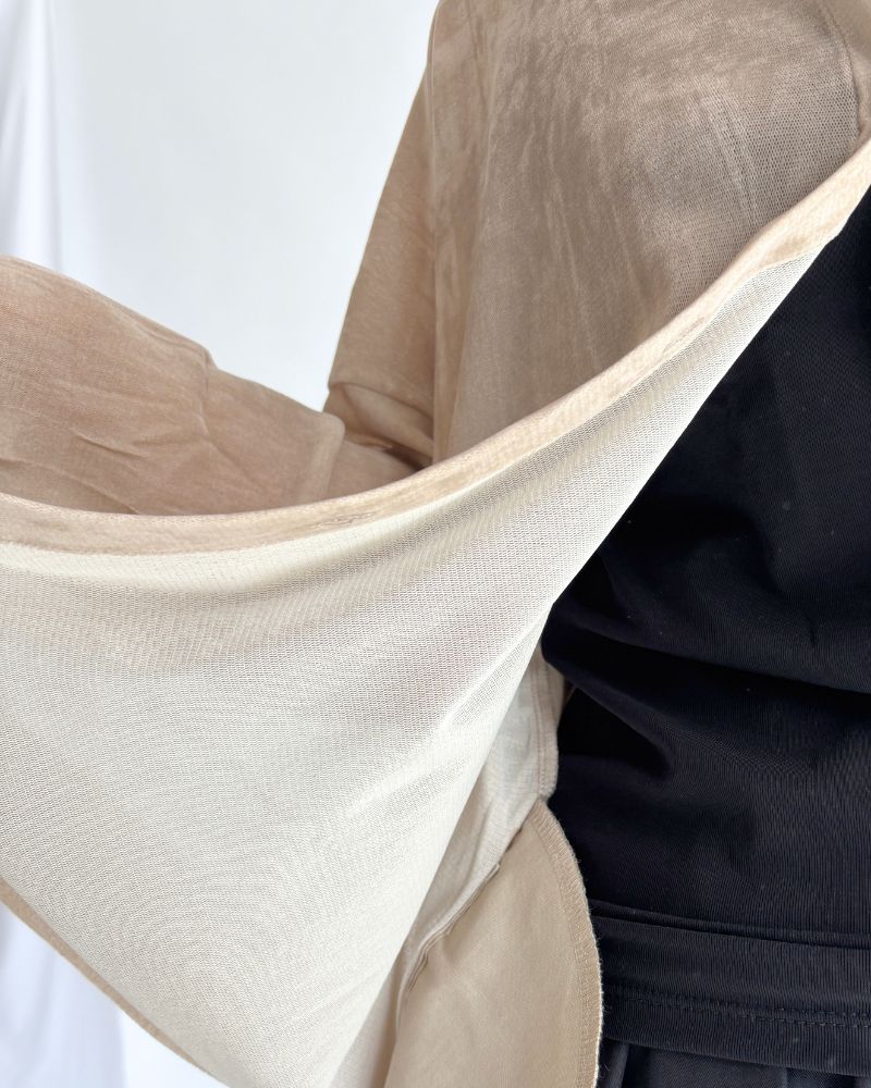 TULLE FLOCKY Cardigan in Beige