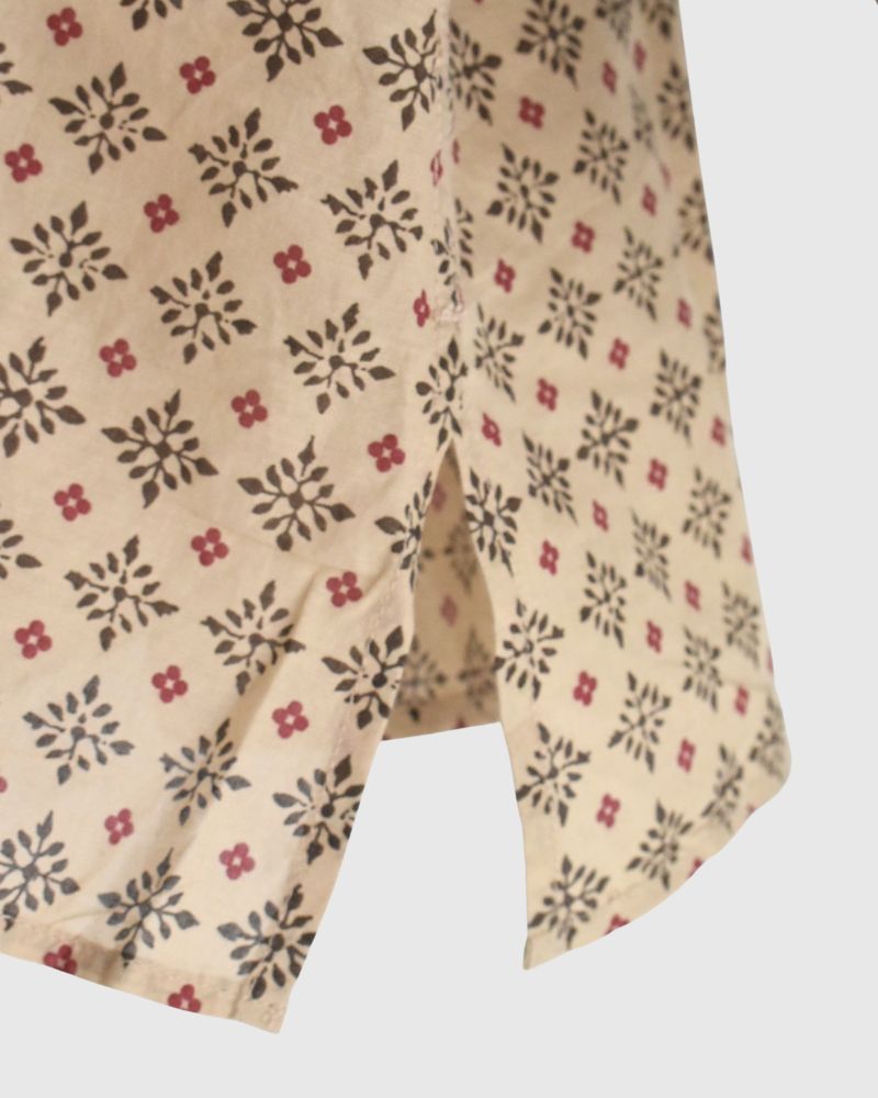 BANDED COLLAR SHIRT WITH MINI PINTUCK in Beige