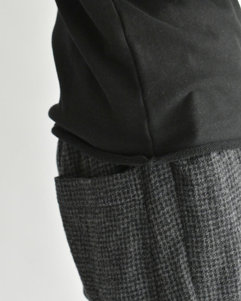 Recycle/Organic Henley Neck Sweatshirt in Black