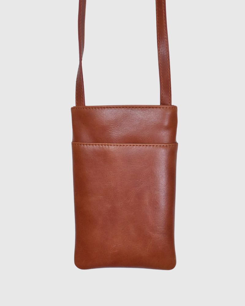 SHOULDER PHONE POUCH in LightBrown