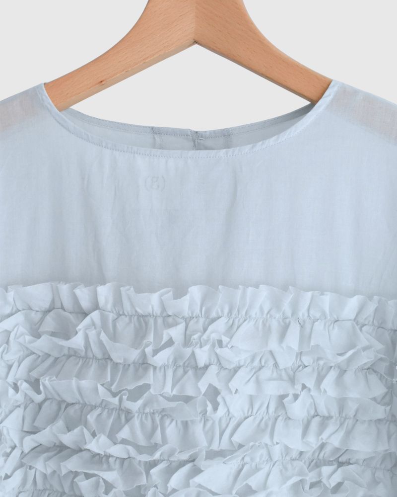 Beside Frill Pullover in PaleBlue