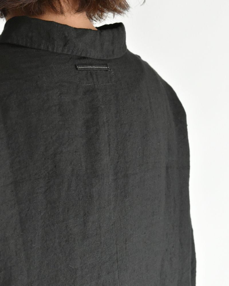 Handwoven 60 Linen Shirt in Black