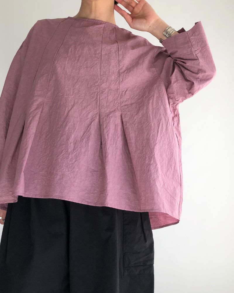Tucked Blouse in Plum