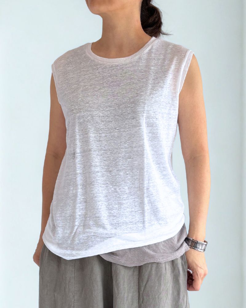 Linen Tank Top in White