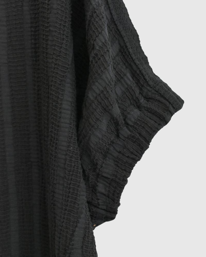 Wide Square Blouse in Black