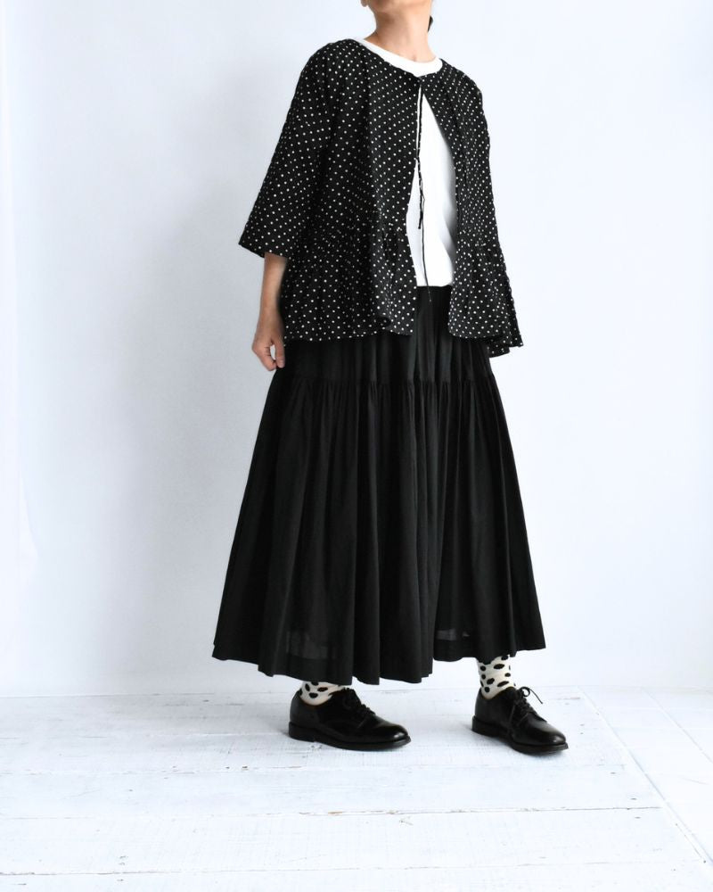 Ripple Dot Cache-coeur Blouse in Black/White