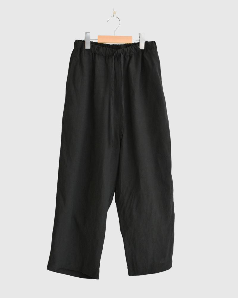 French Linen Wide Pants in Black