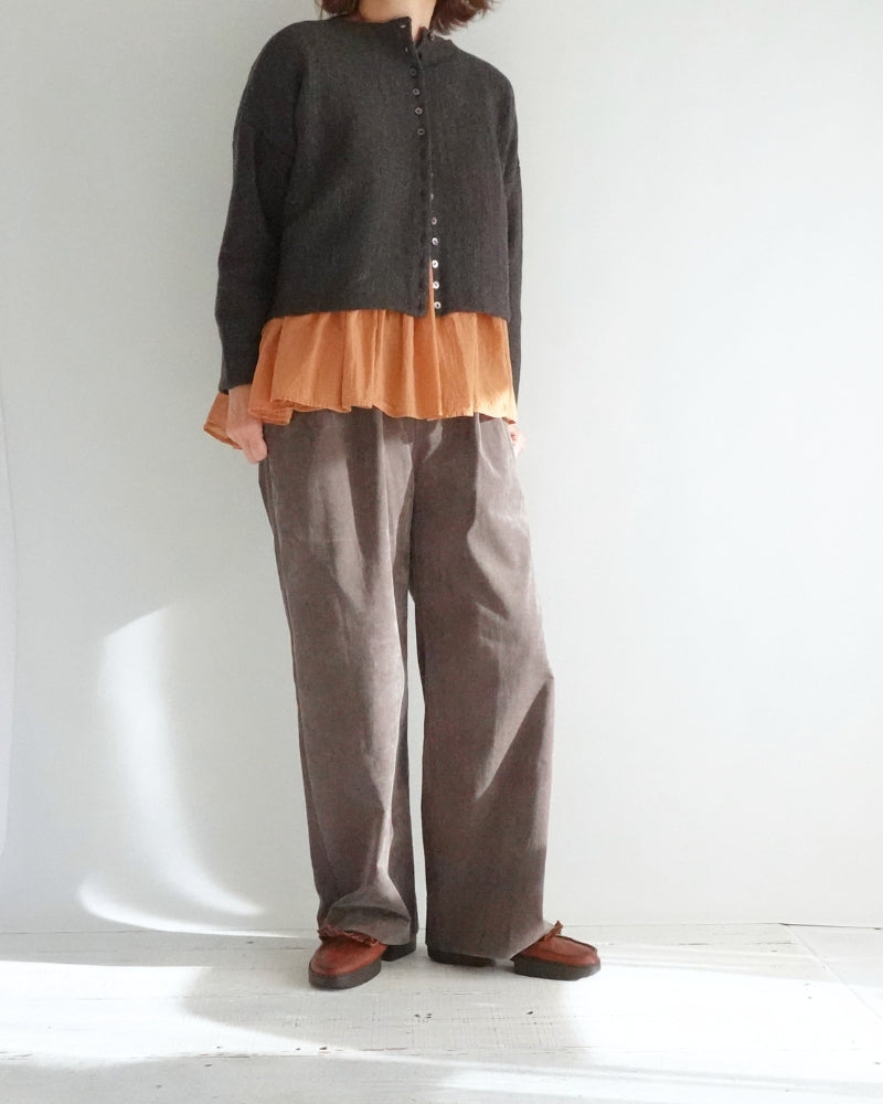 Bottleneck Boiled Wool Knit in Brown