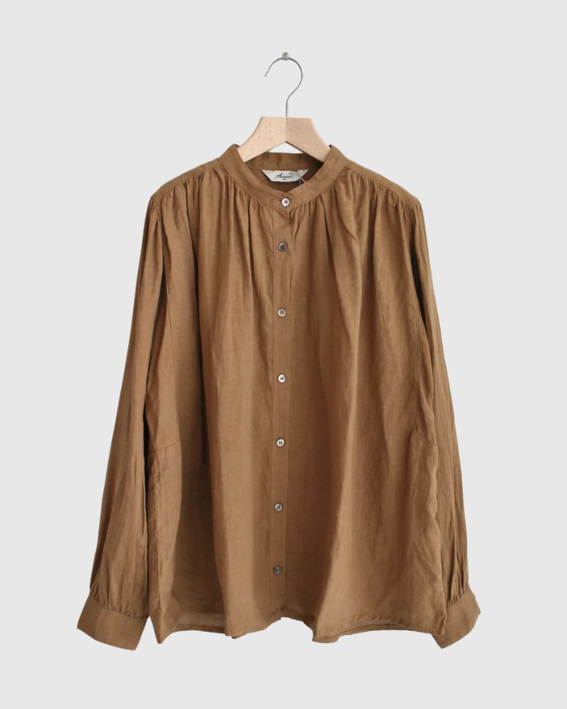French Linen Shirt in Camel