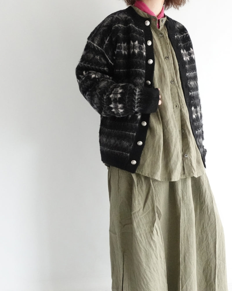 Nordic Knit Cardigan in Black