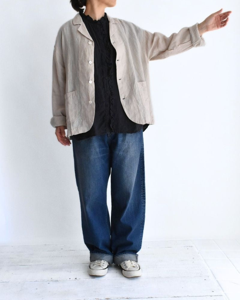 Handwoven 60x60 Linen Jacket in LightGray