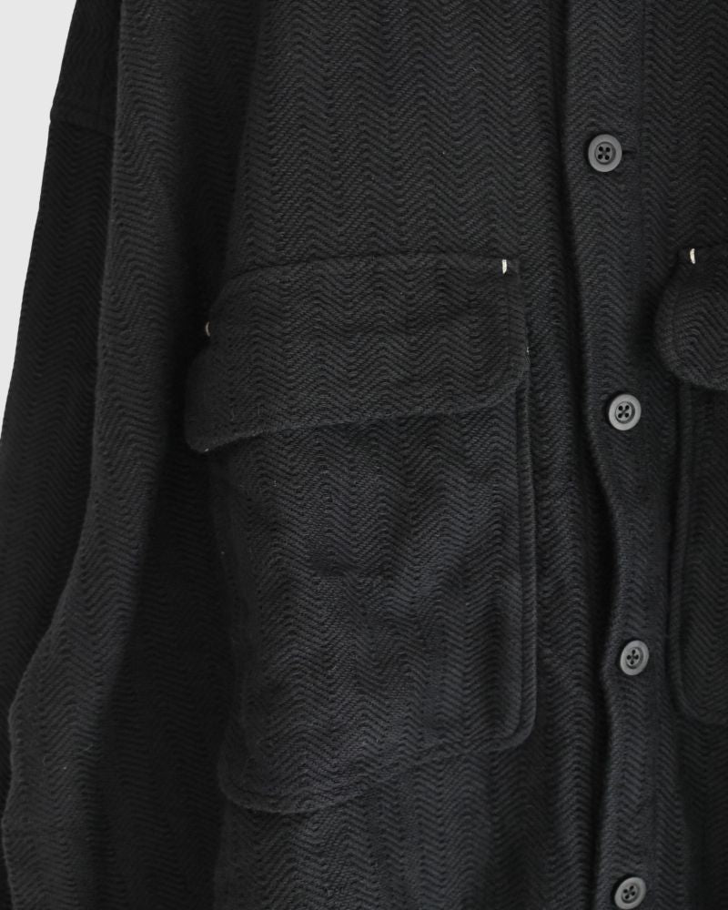 TEORI Cotton Herringbone Jacket in Black