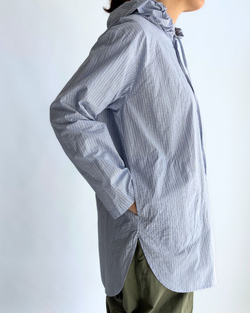 Hoodie shirt in White/Sax Stripe