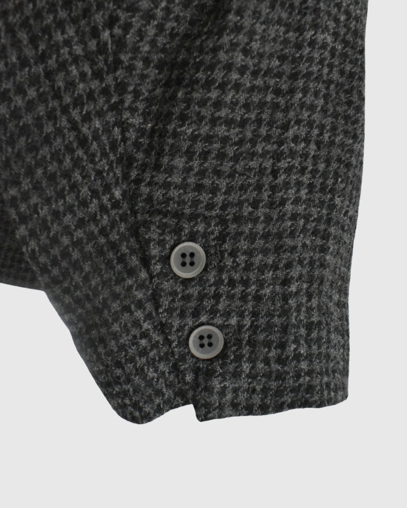 Wool Gauze Houndstooth Jacket in Charcoal