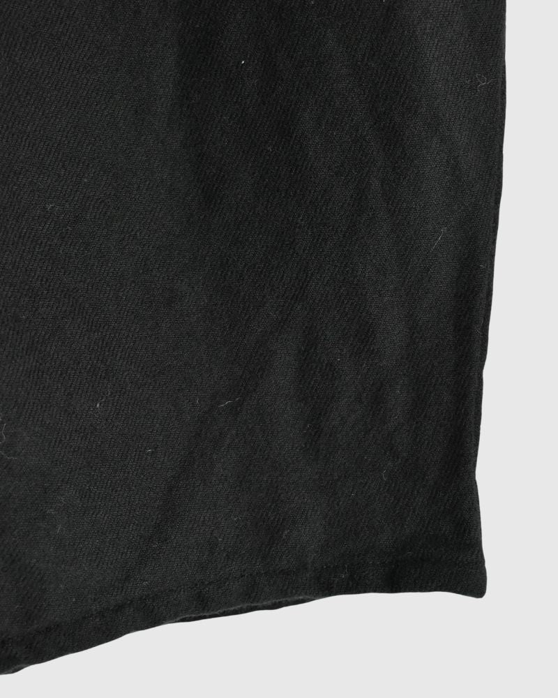 CAMILLE WOOL TUCK PANTS in Black