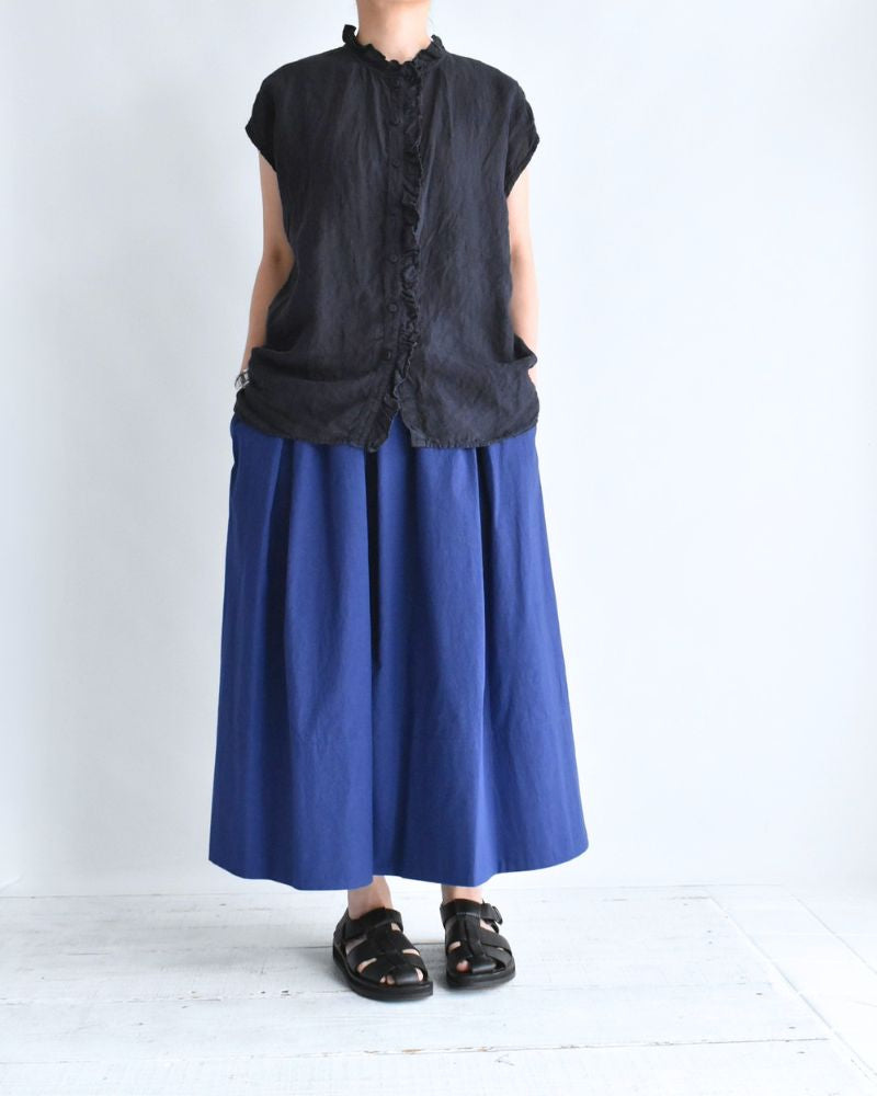 French/SL Frill Collar Shirt in Marine