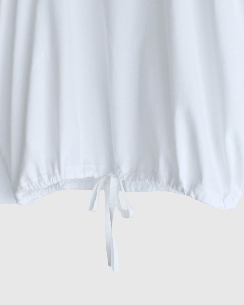 Drawstring Hoodie Pullover in White