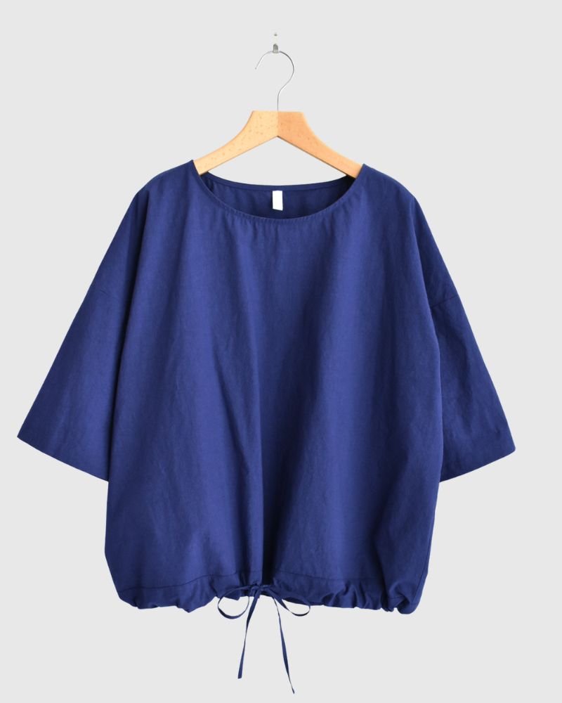 Drawstring Pullover in Blue