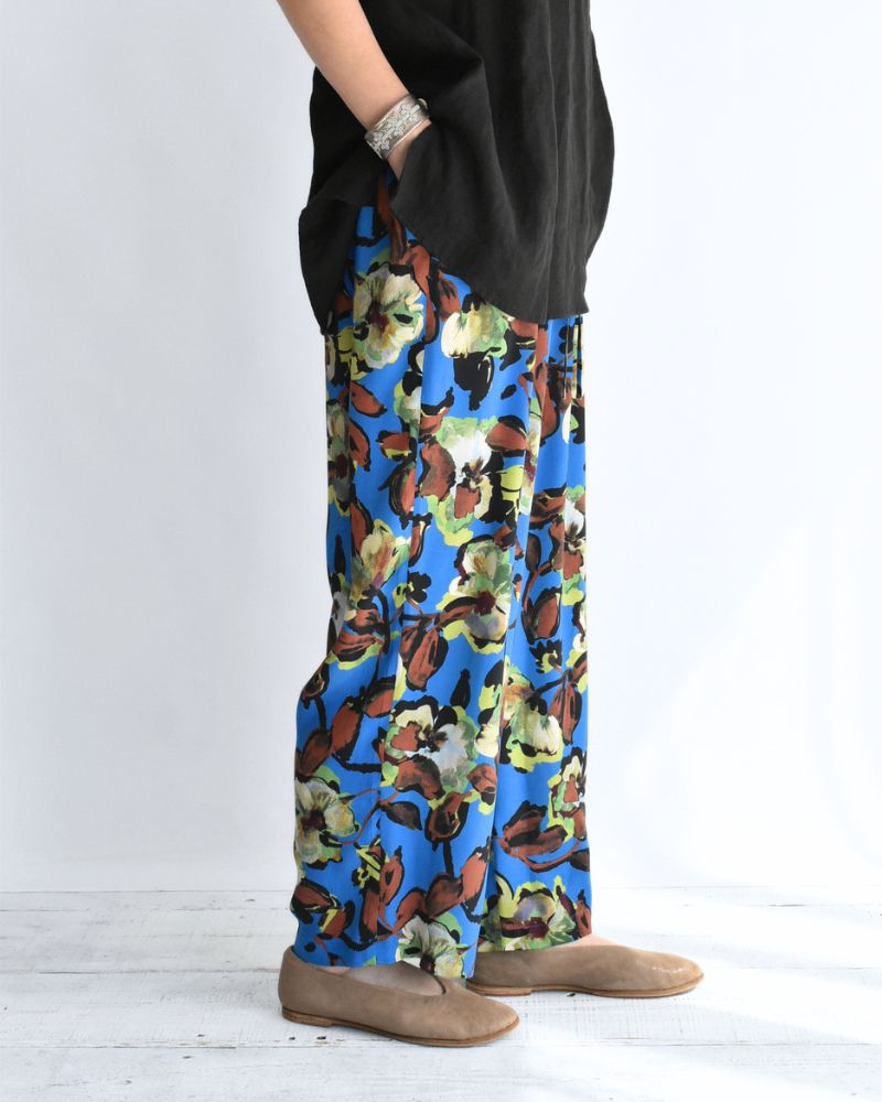 Ipeker Print Easy Pants in BlueBrown