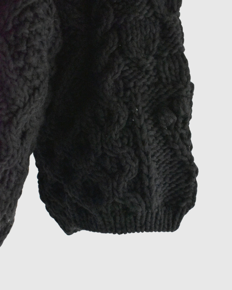 Peru Hand Knit Pullover in Black