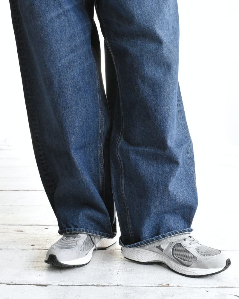 Wide Denim Pants in Indigo