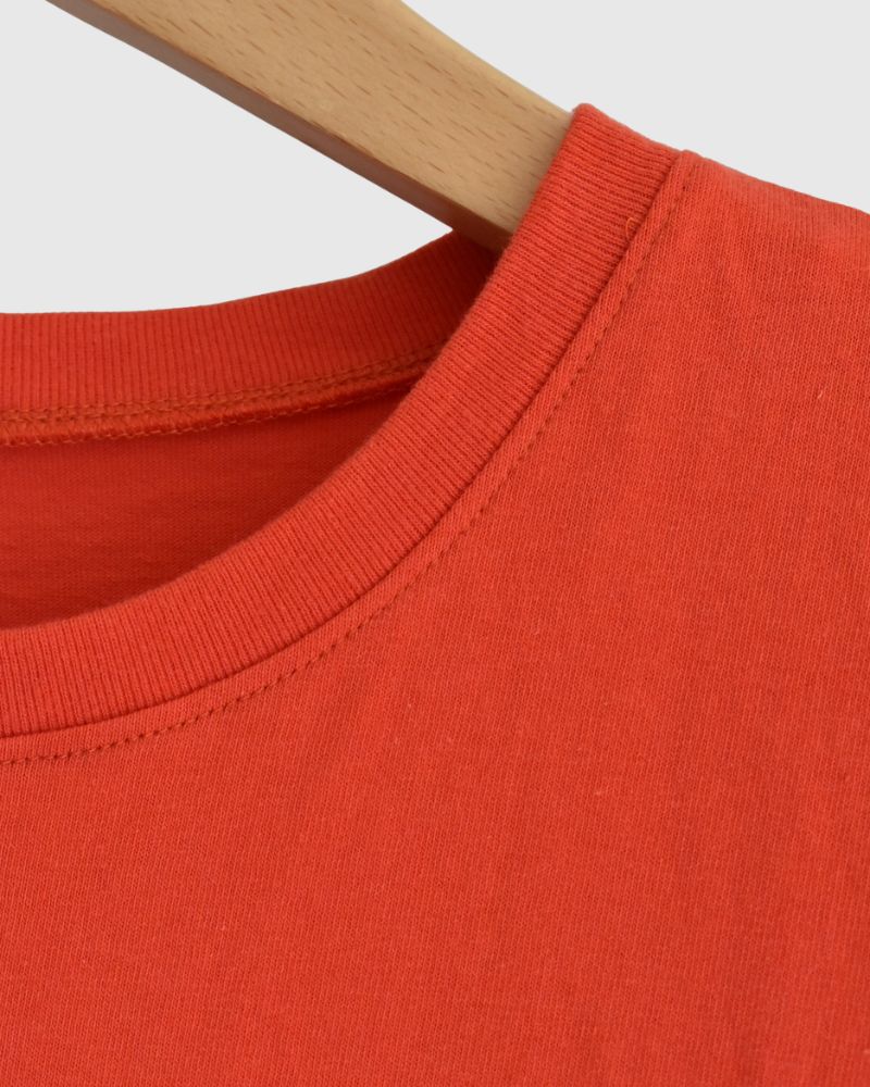 Half-Sleeve Drawstring T-shirt in Orange