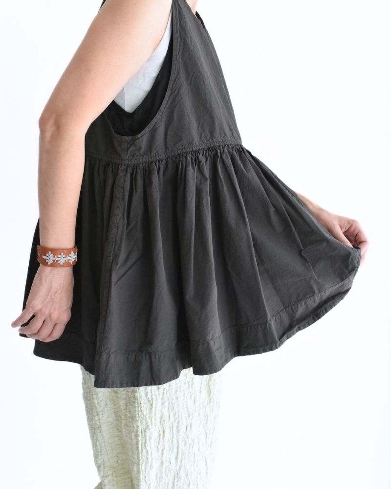 Sleeveless Gathered Top in Dark Brown