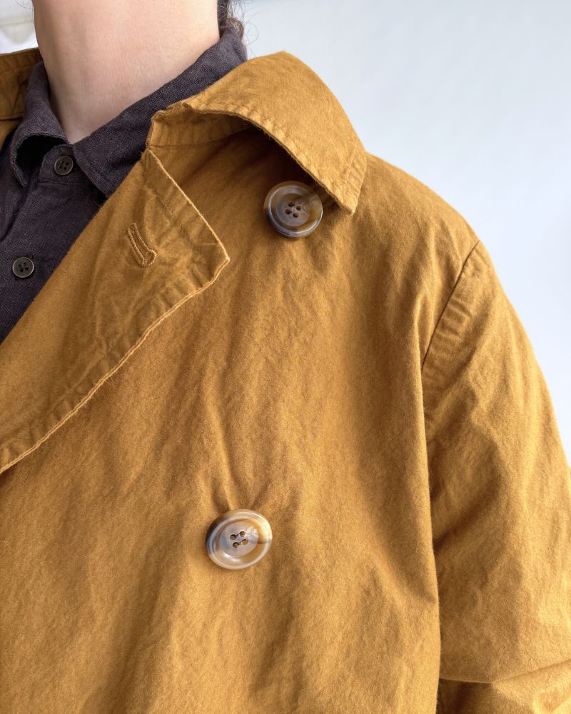 Double Button Short Coat in Brown