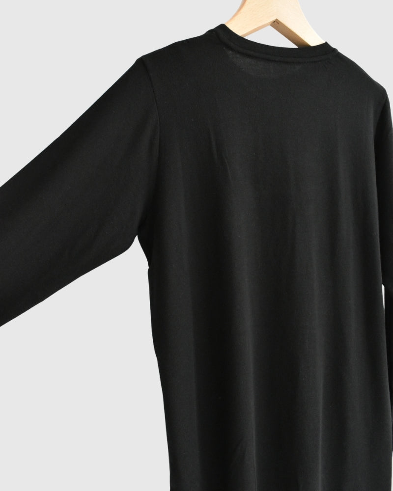 Sheer Jersey Crewneck in Black