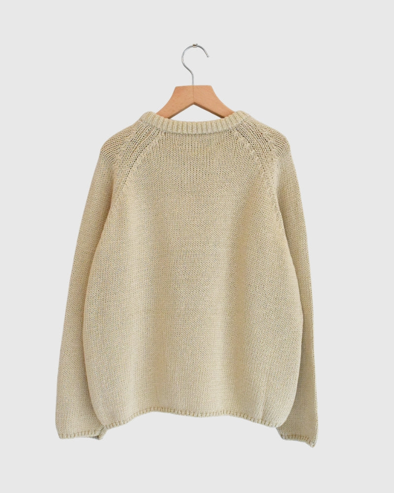 Raglan Pullover Knit in Ivory