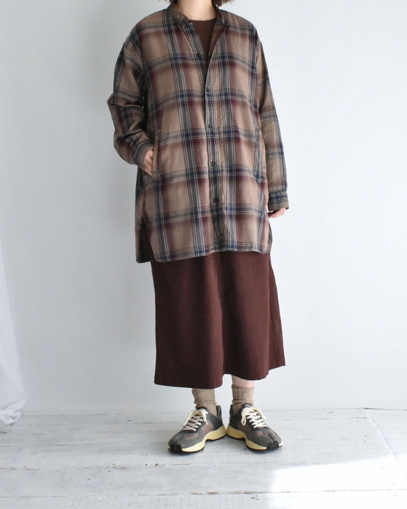 Stand Collar Shirt in Mocha